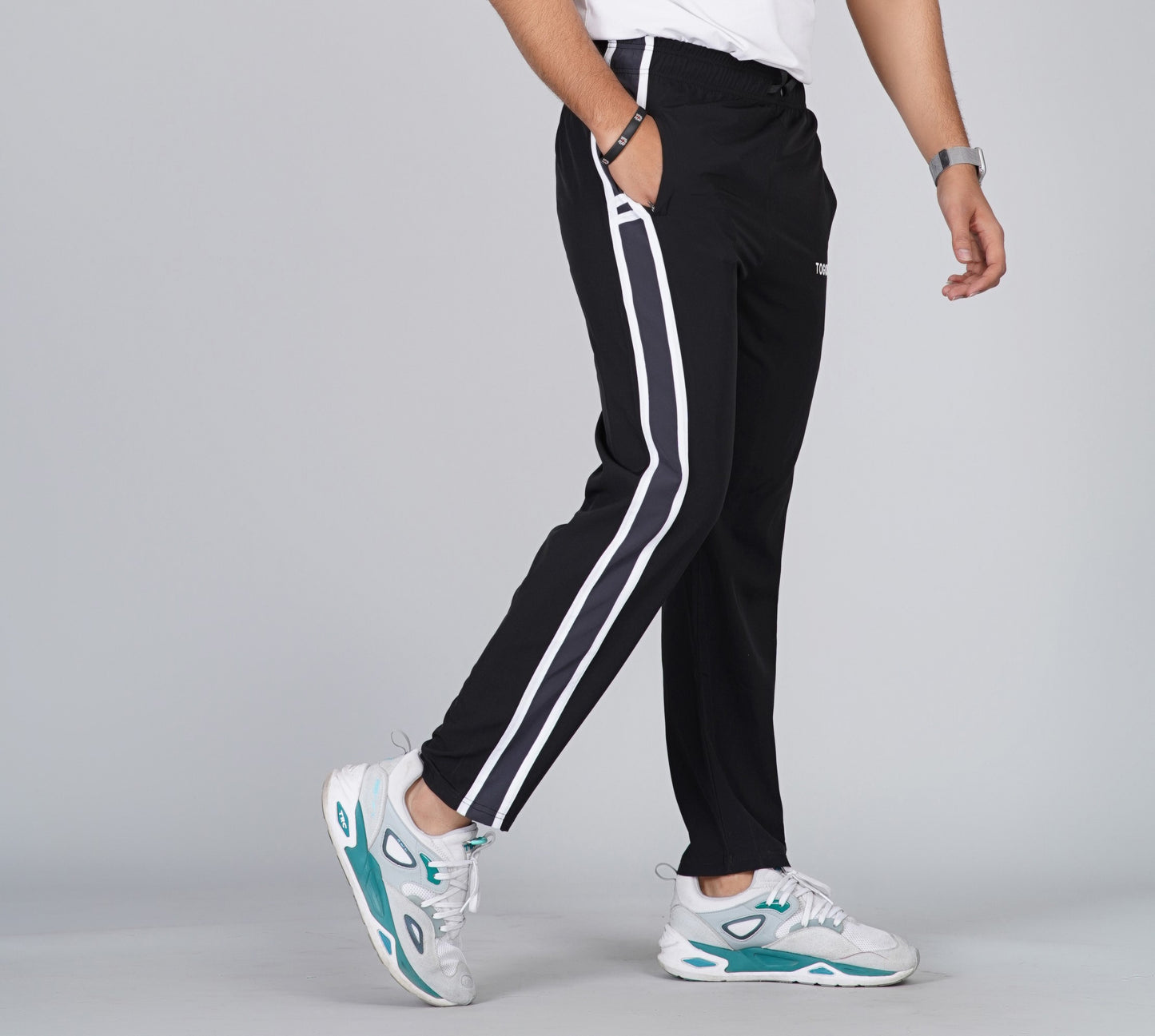 TOGORB Slim Fit Track Pants with Dual Stripes