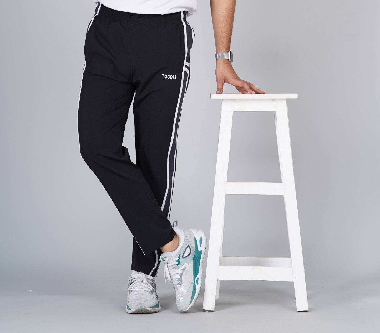 TOGORB Slim Fit Track Pants with Dual Stripes