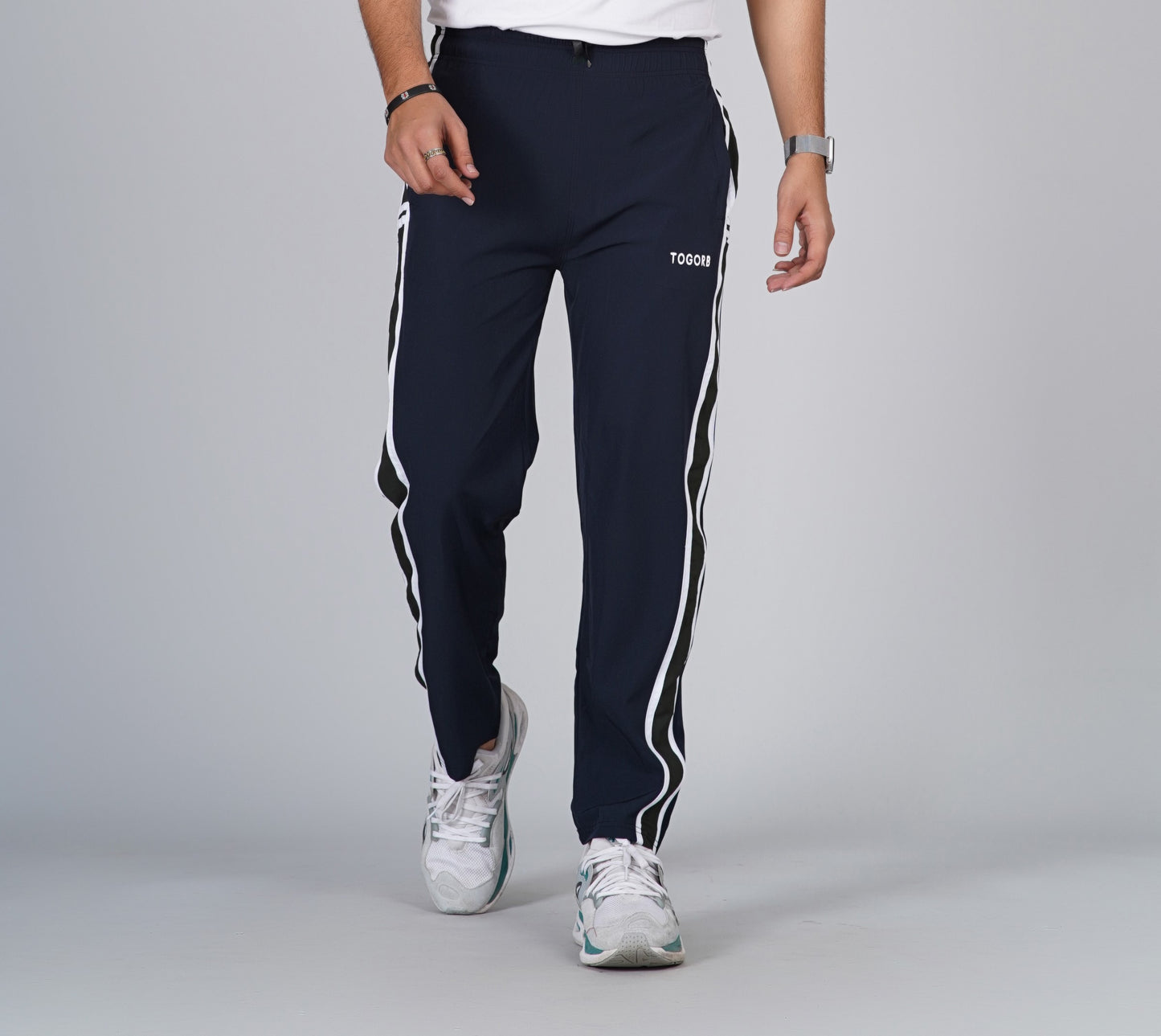 TOGORB Slim Fit Track Pants with Dual Stripes