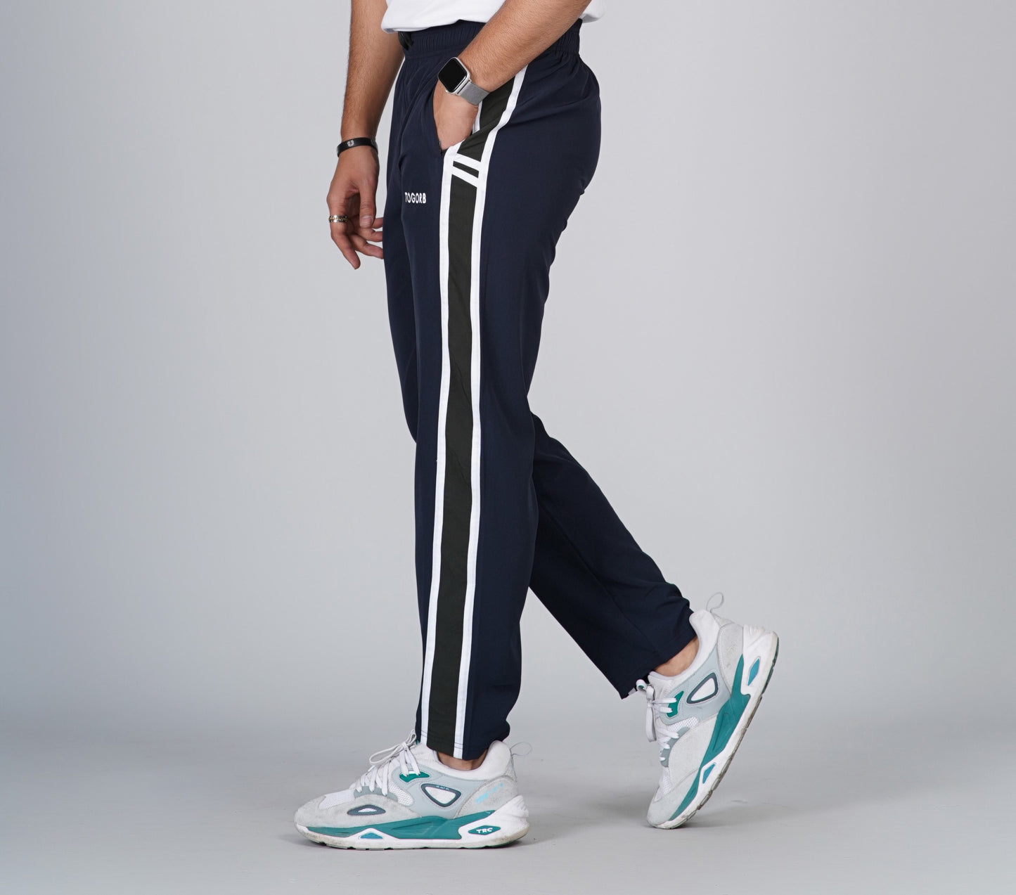 TOGORB Slim Fit Track Pants with Dual Stripes