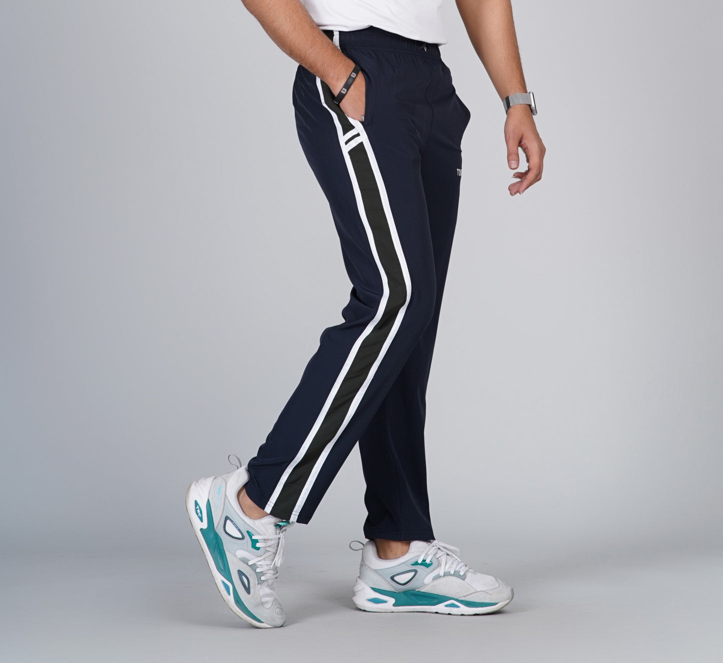 TOGORB Slim Fit Track Pants with Dual Stripes