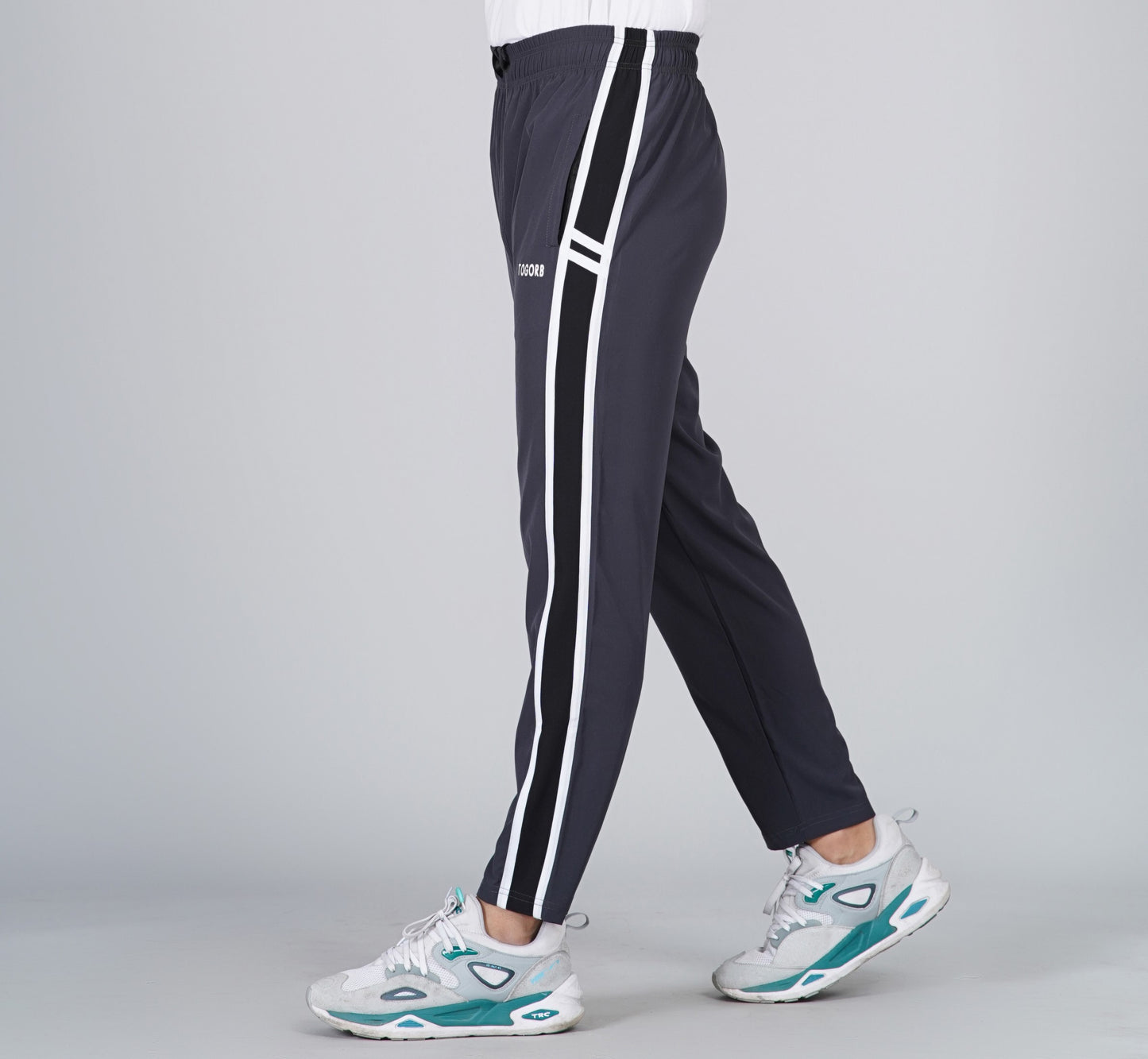 TOGORB Slim Fit Track Pants with Dual Stripes