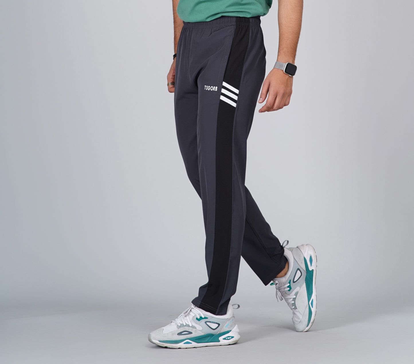 TOGORB Men's Striped Athletic Track Pants with Bold Stripes